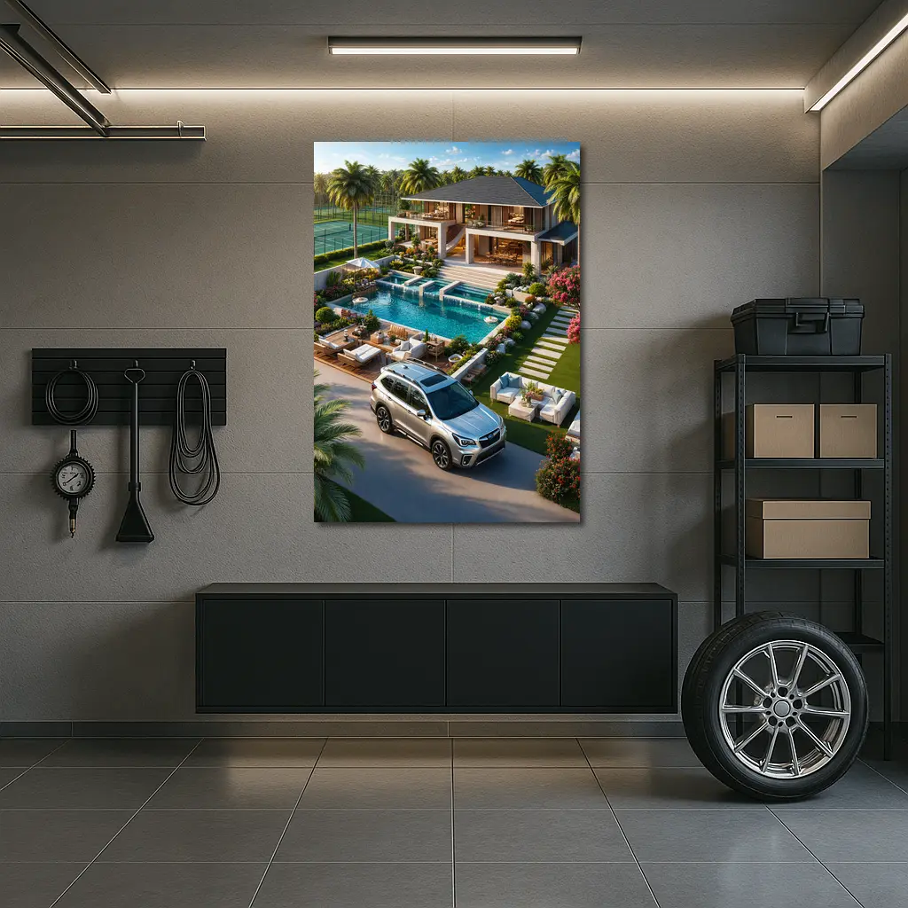Subaru Forester Parked At Luxury Villa – Wall Art