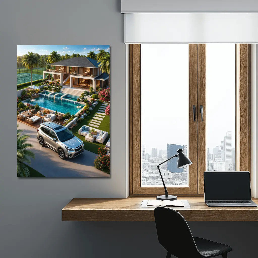 Subaru Forester Parked At Luxury Villa – Wall Art