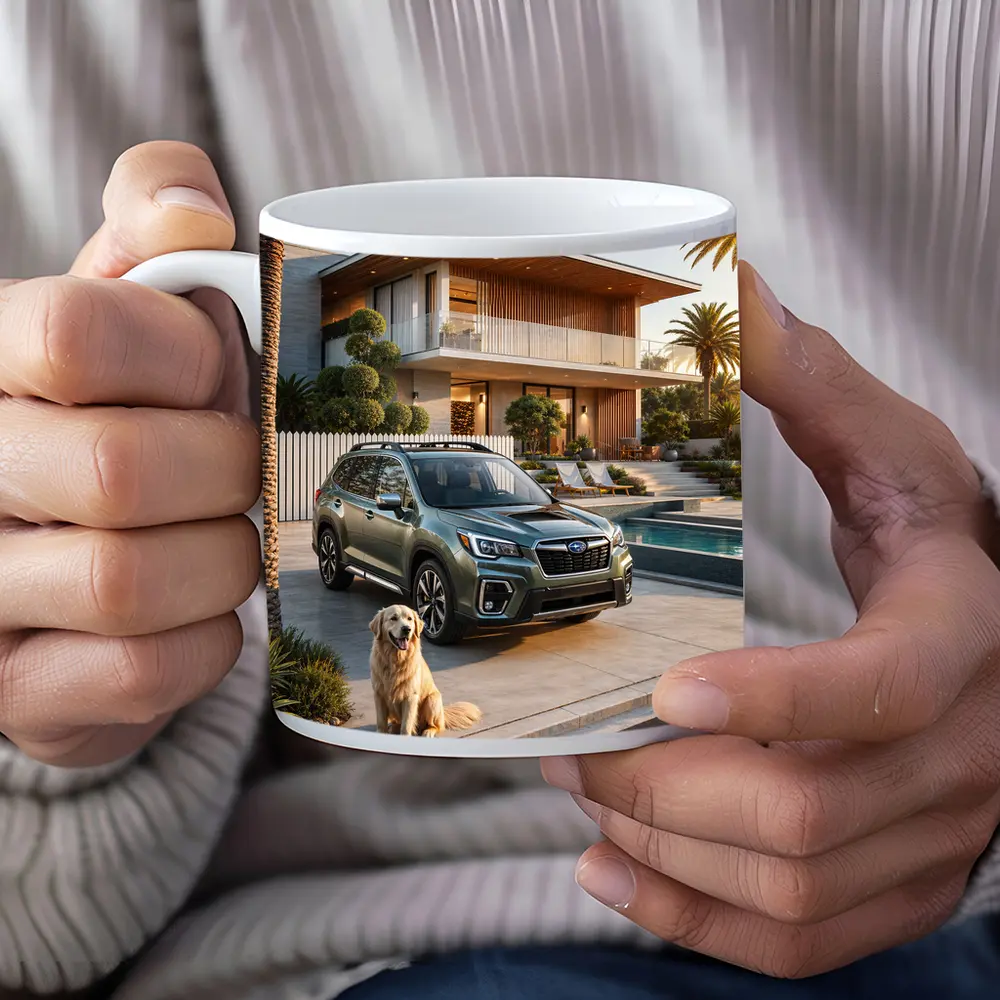 Subaru Forester Green SUV Luxury Home Driveway – Mugs