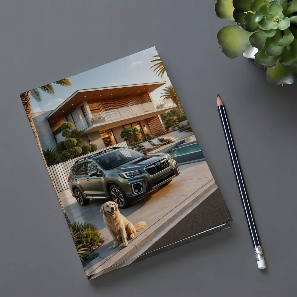 Subaru Forester Green SUV Luxury Home Driveway – Notebooks
