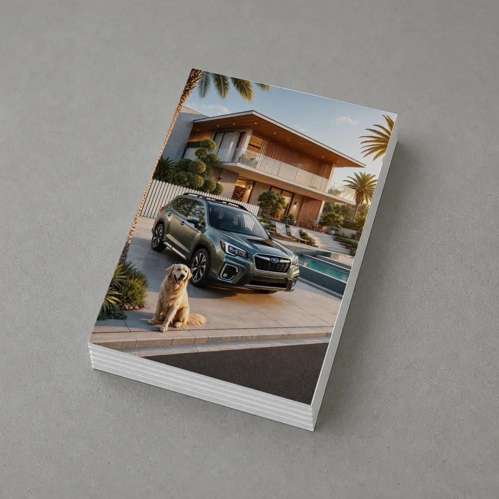 Subaru Forester Green SUV Luxury Home Driveway – Postcards