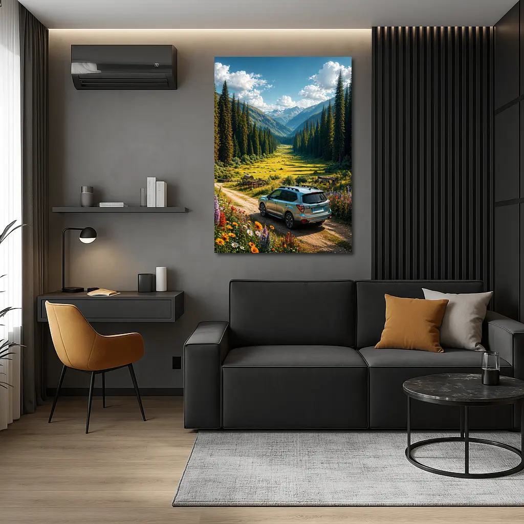 Subaru Forester Mountain Valley Dirt Road – Wall Art