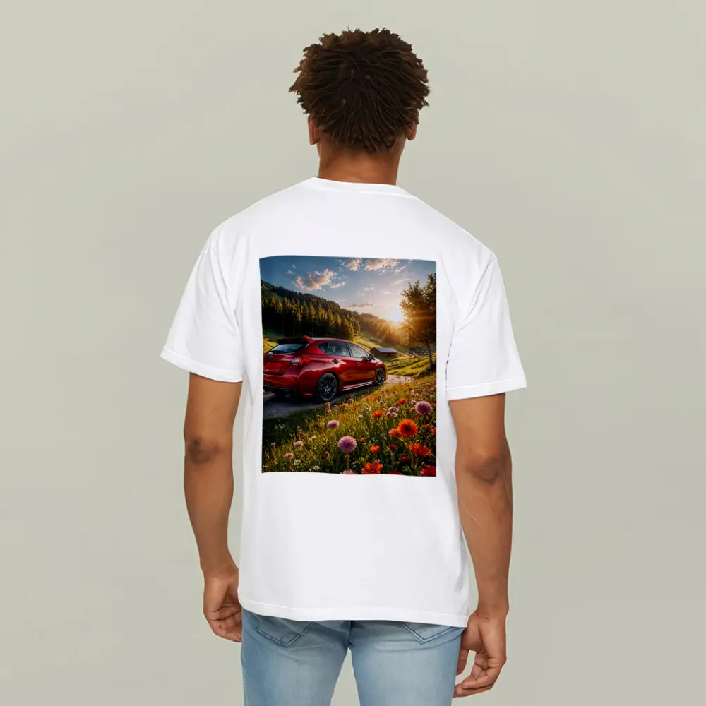 Subaru Impreza WRX Red Sunny Meadow – T-Shirts