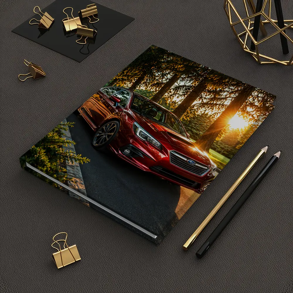 Subaru Legacy Red Sedan Sunset Forest – Notebooks