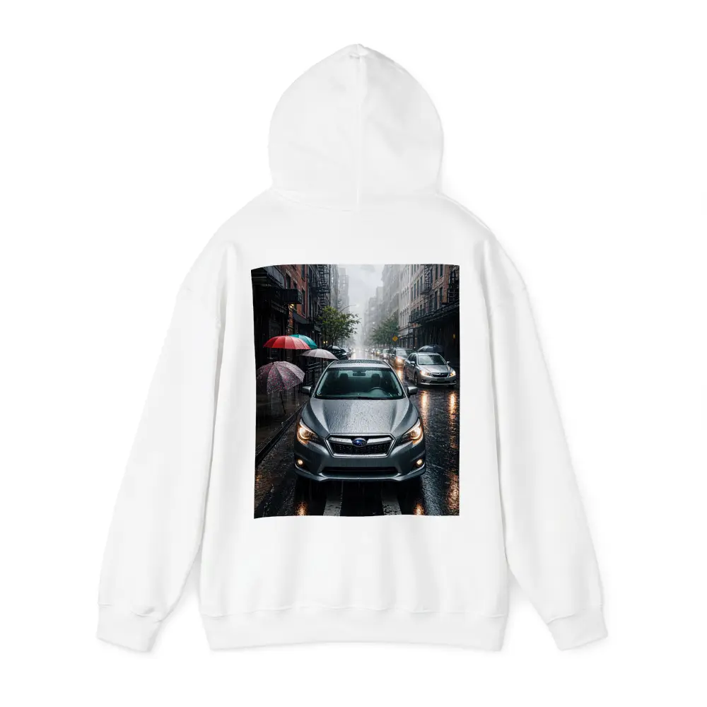 Subaru Impreza WRX Rainy City Street – Hoodies
