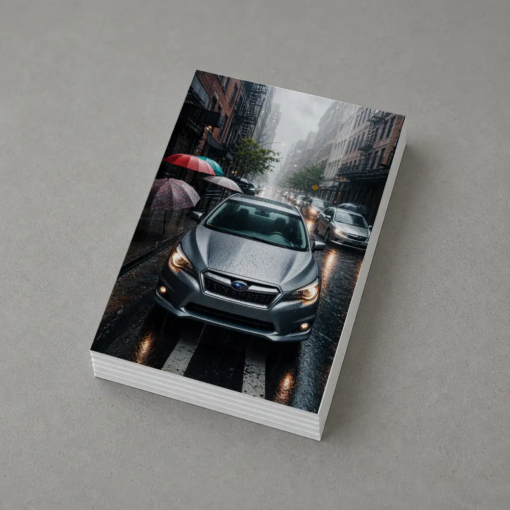Subaru Impreza WRX Rainy City Street – Postcards