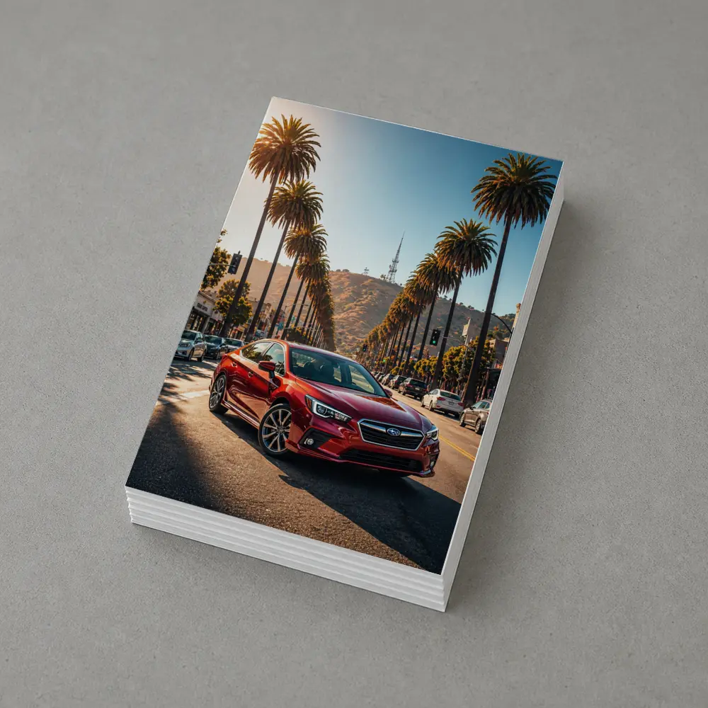 Subaru Legacy Red Car Los Angeles Street – Postcards