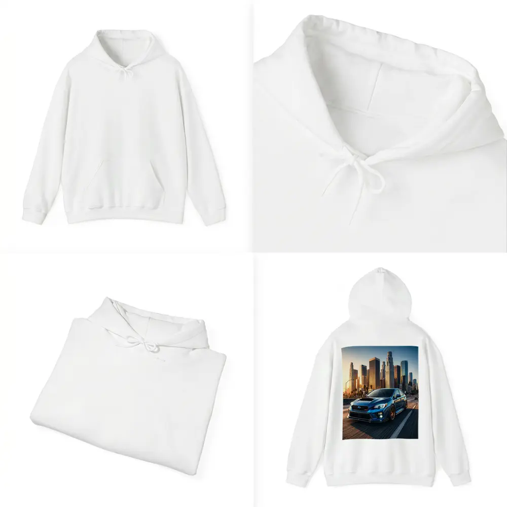 Subaru WRX STI Blue Los Angeles Skyline – Hoodies