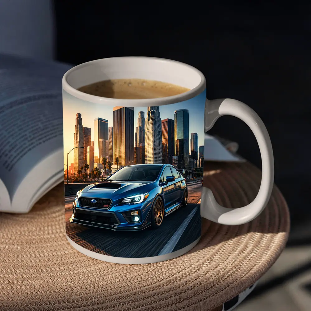 Subaru WRX STI Blue Los Angeles Skyline – Mugs