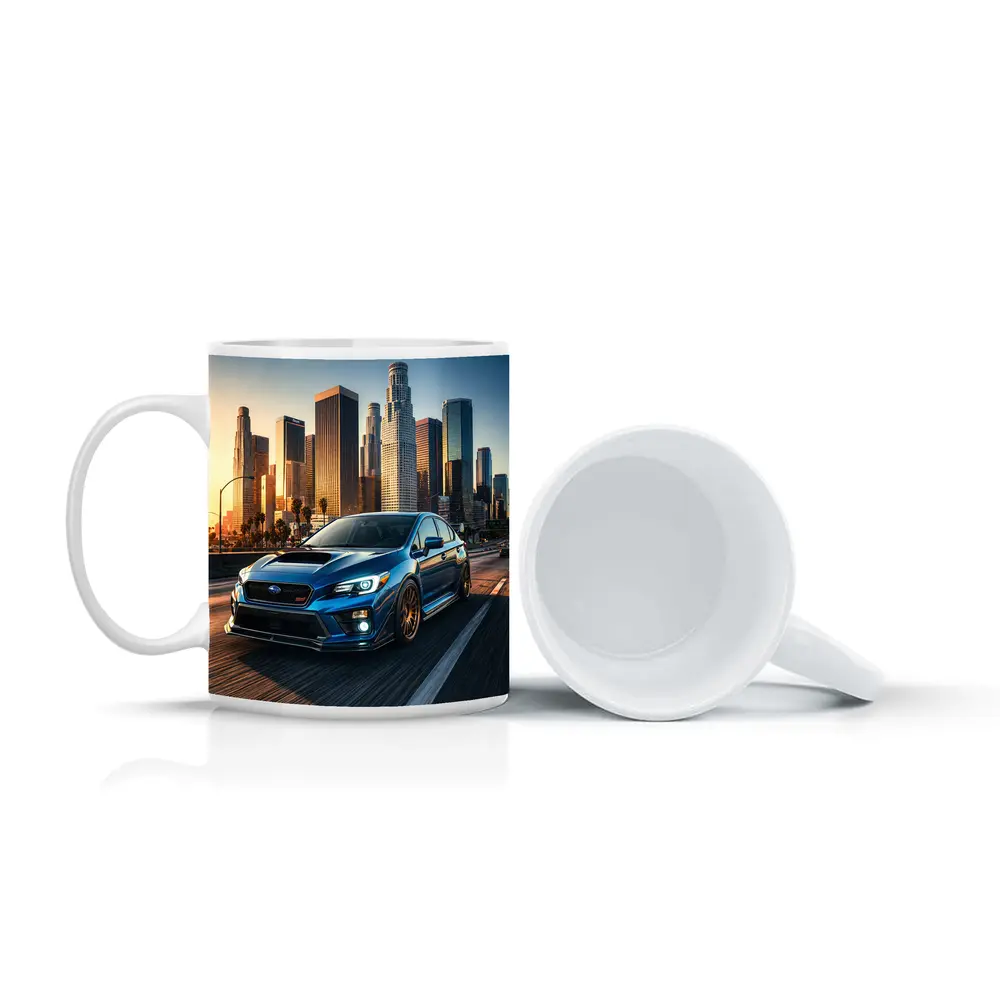 Subaru WRX STI Blue Los Angeles Skyline – Mugs