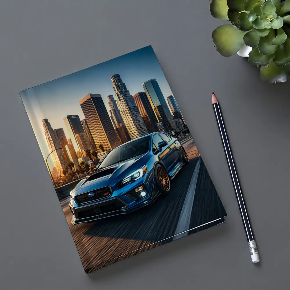 Subaru WRX STI Blue Los Angeles Skyline – Notebooks