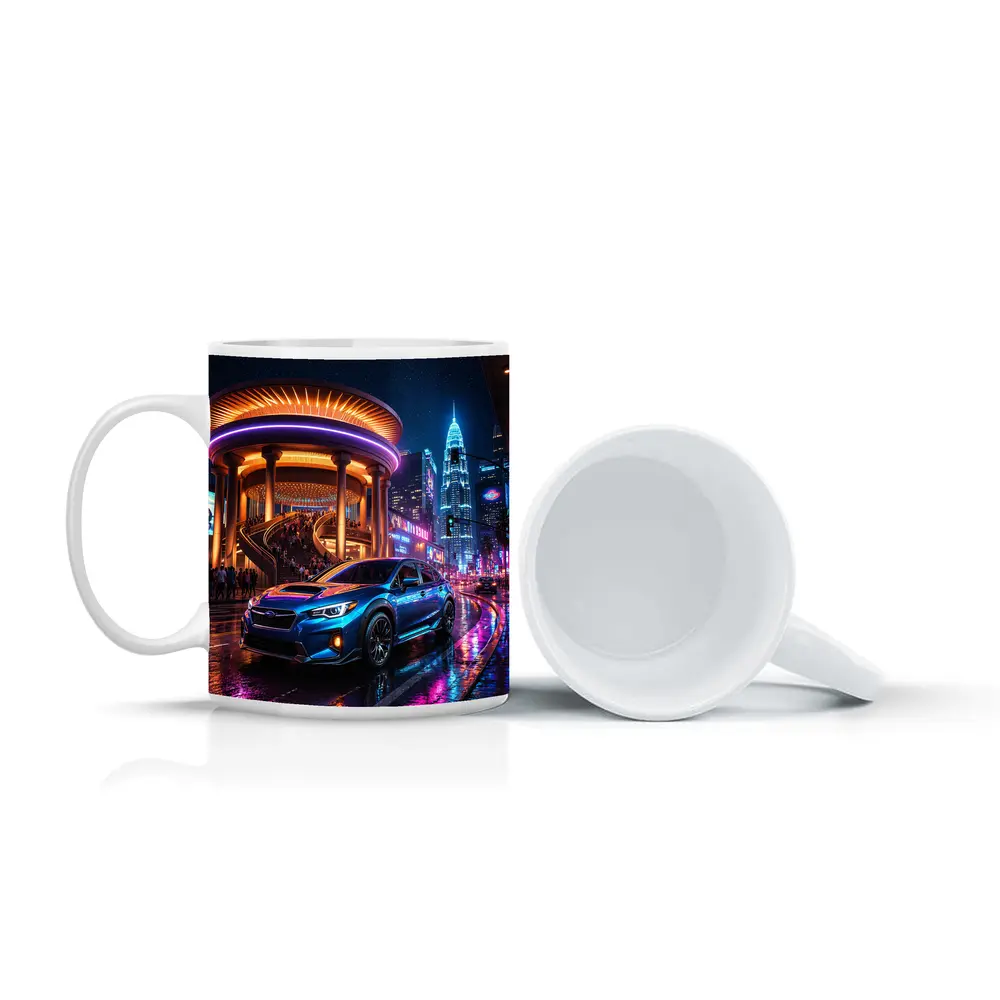 Subaru Levorg Blue Neon City Night – Mugs
