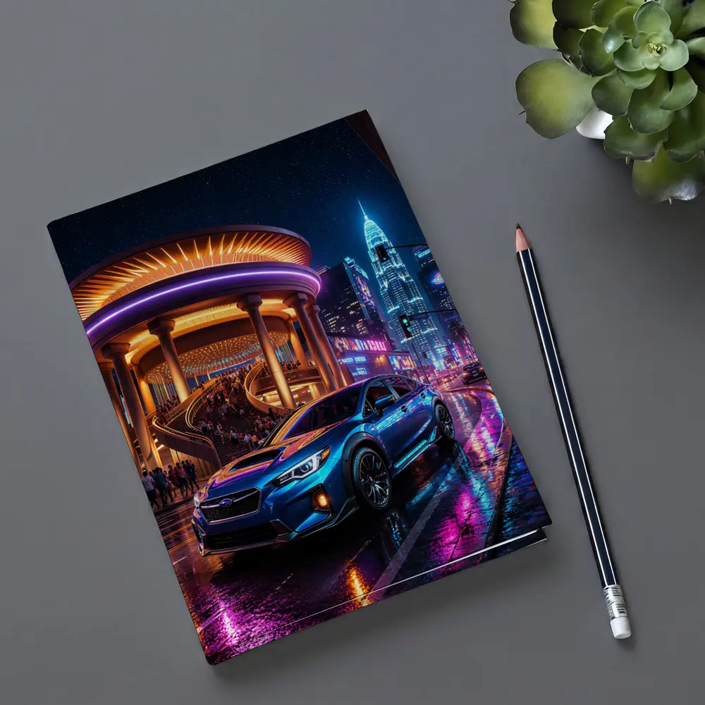 Subaru Levorg Blue Neon City Night – Notebooks