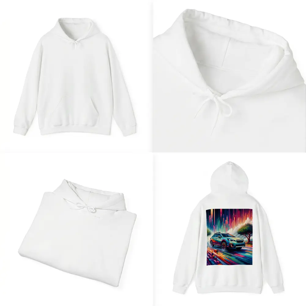 Subaru Outback Abstract Colorful Digital Art – Hoodies