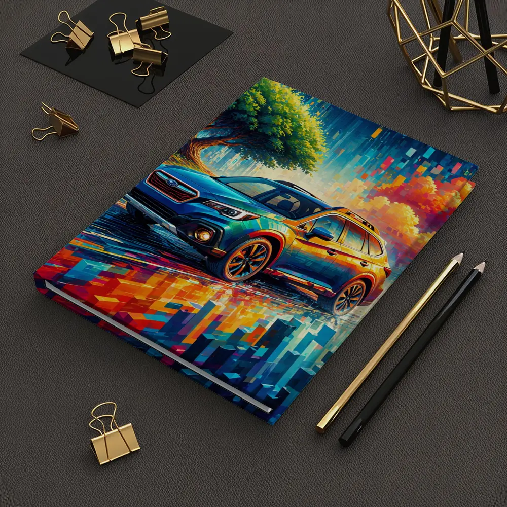 Subaru Outback Colorful Pixel Art Background – Notebooks