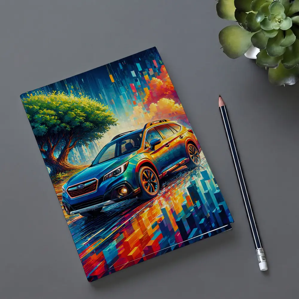 Subaru Outback Colorful Pixel Art Background – Notebooks