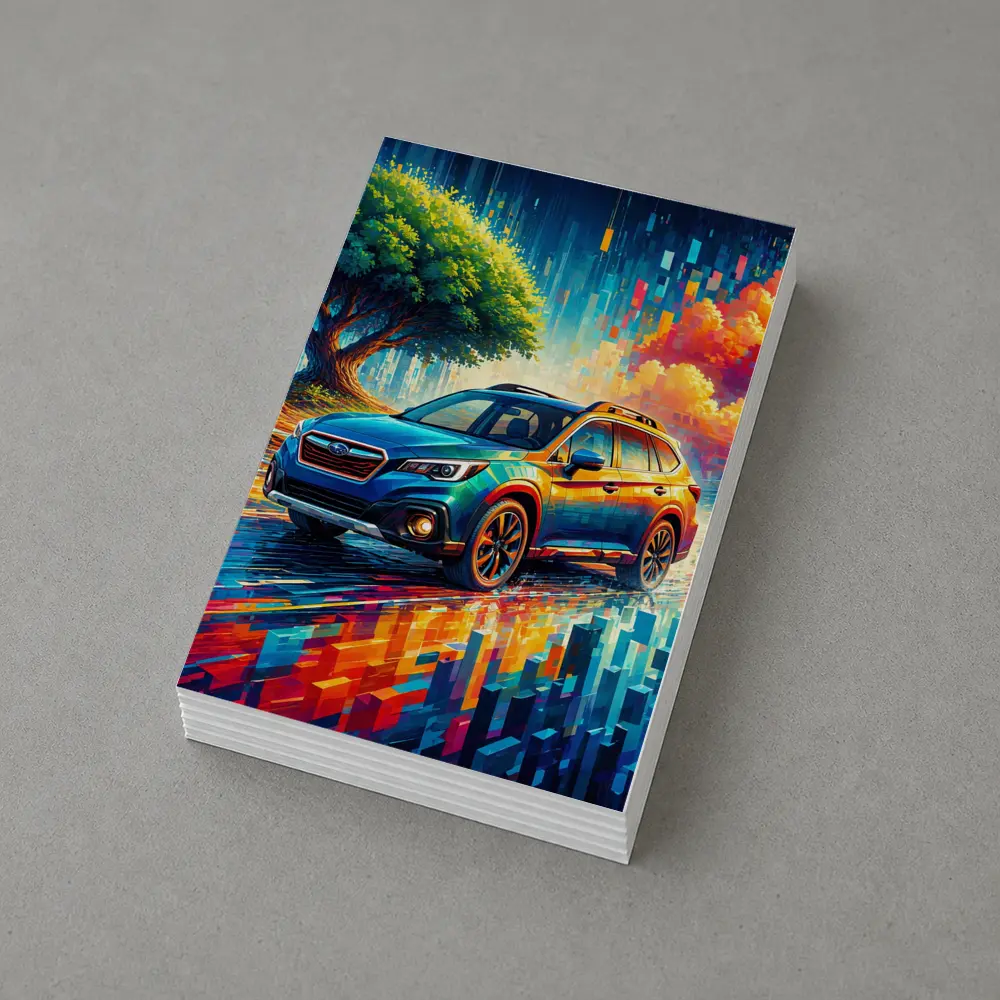 Subaru Outback Colorful Pixel Art Background – Postcards