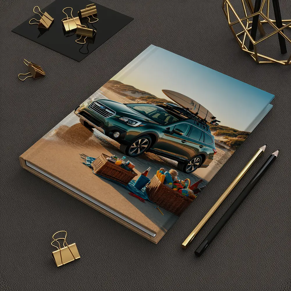 Subaru Outback Parked On Sunny Beach – Notebooks