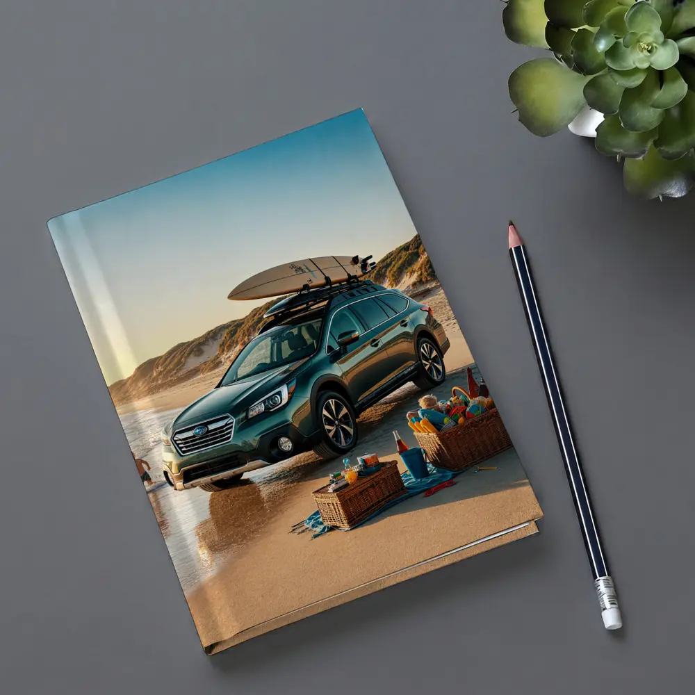 Subaru Outback Parked On Sunny Beach – Notebooks