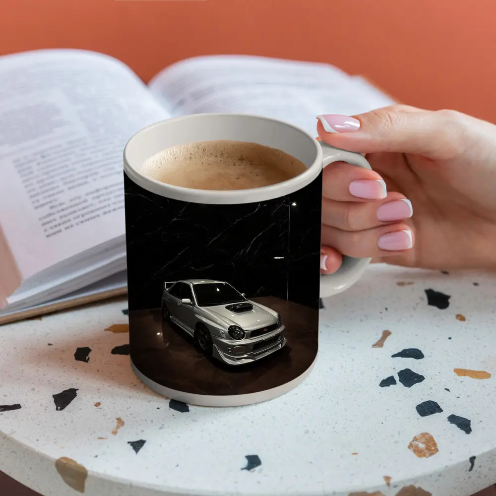 Subaru Impreza WRX Silver Dark Marble Showroom – Mugs