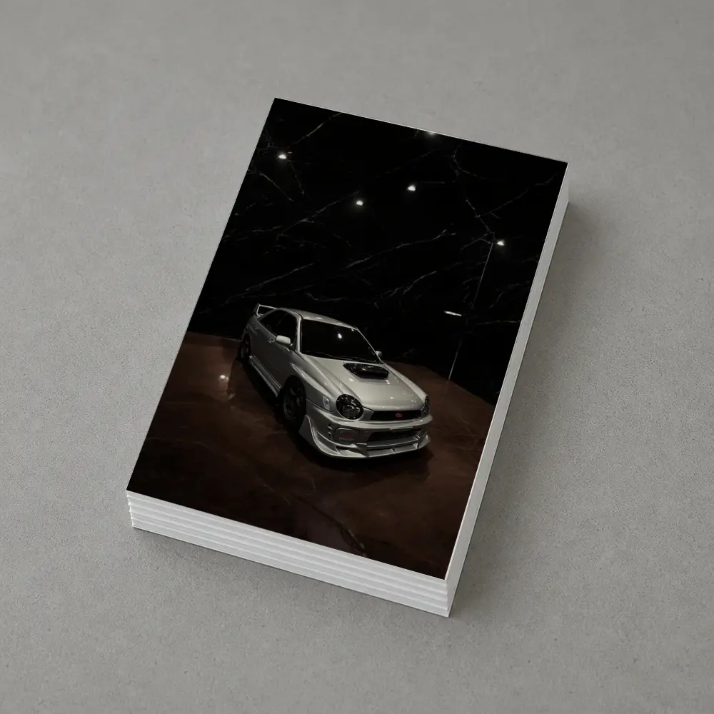 Subaru Impreza WRX Silver Dark Marble Showroom – Postcards