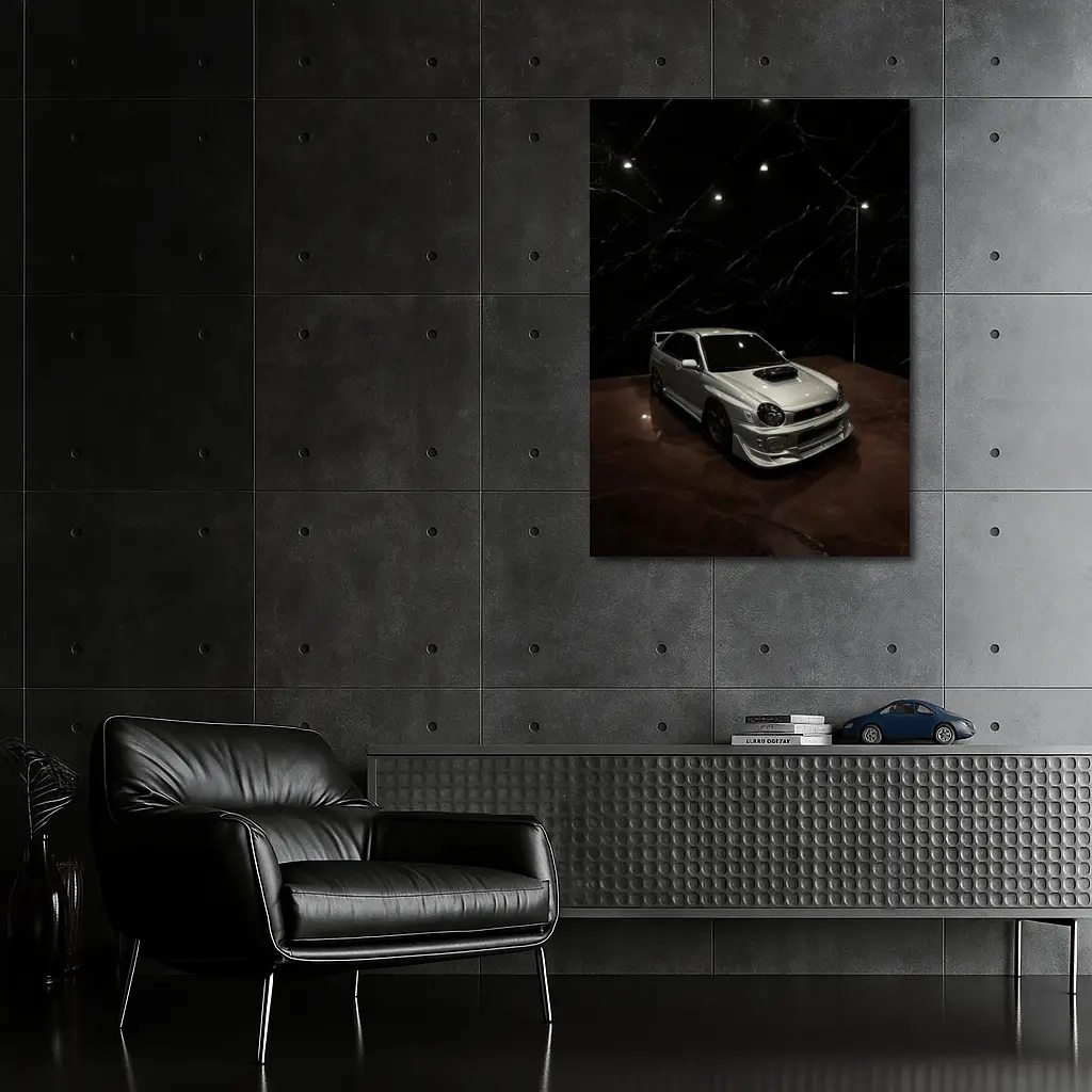 Subaru Impreza WRX Silver Dark Marble Showroom – Wall Art