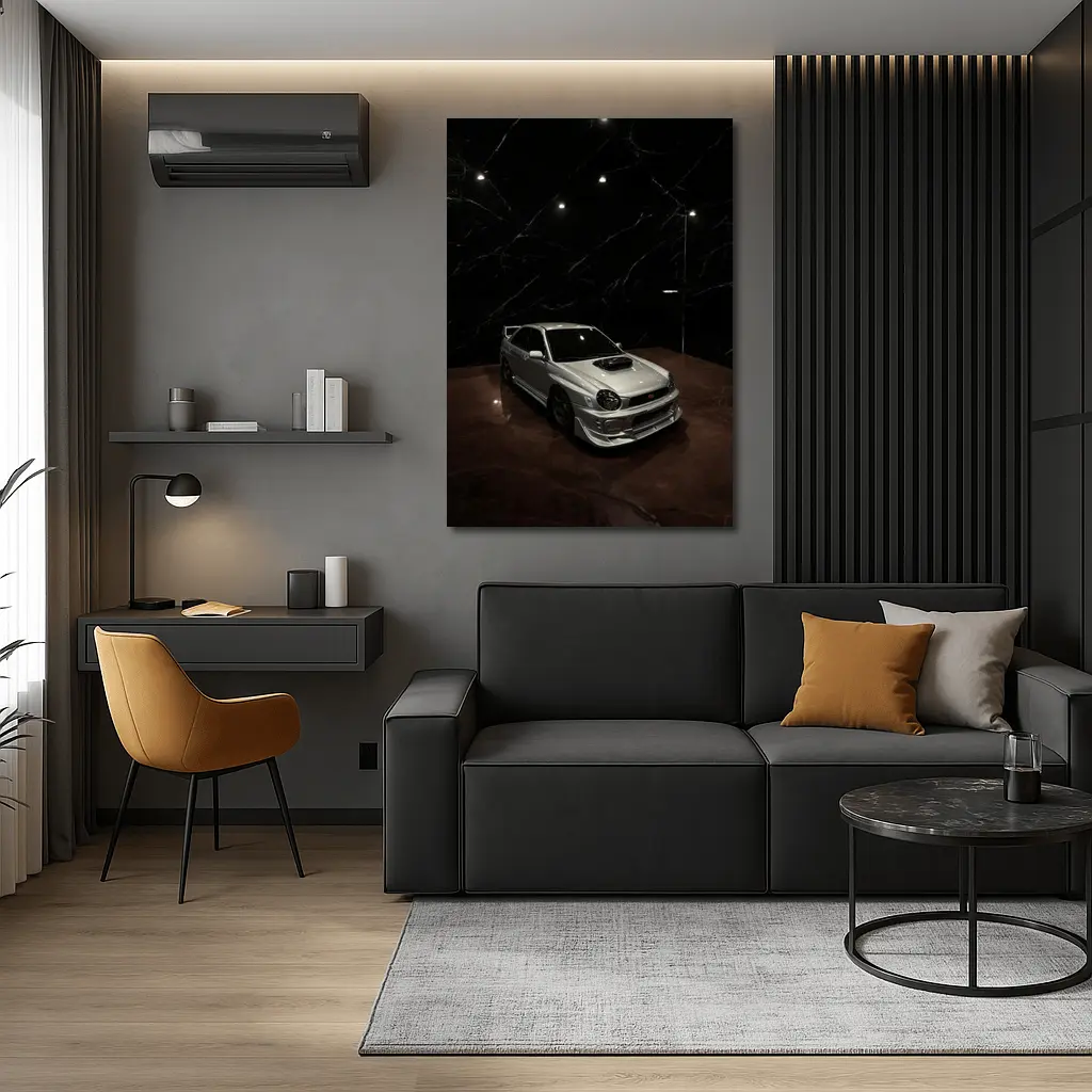 Subaru Impreza WRX Silver Dark Marble Showroom – Wall Art