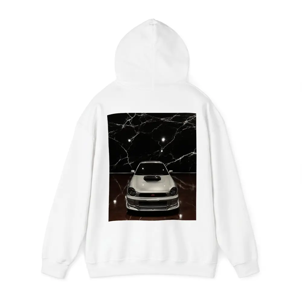 Subaru Impreza WRX White on Dark Marble – Hoodies