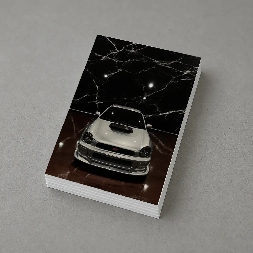 Subaru Impreza WRX White on Dark Marble – Postcards