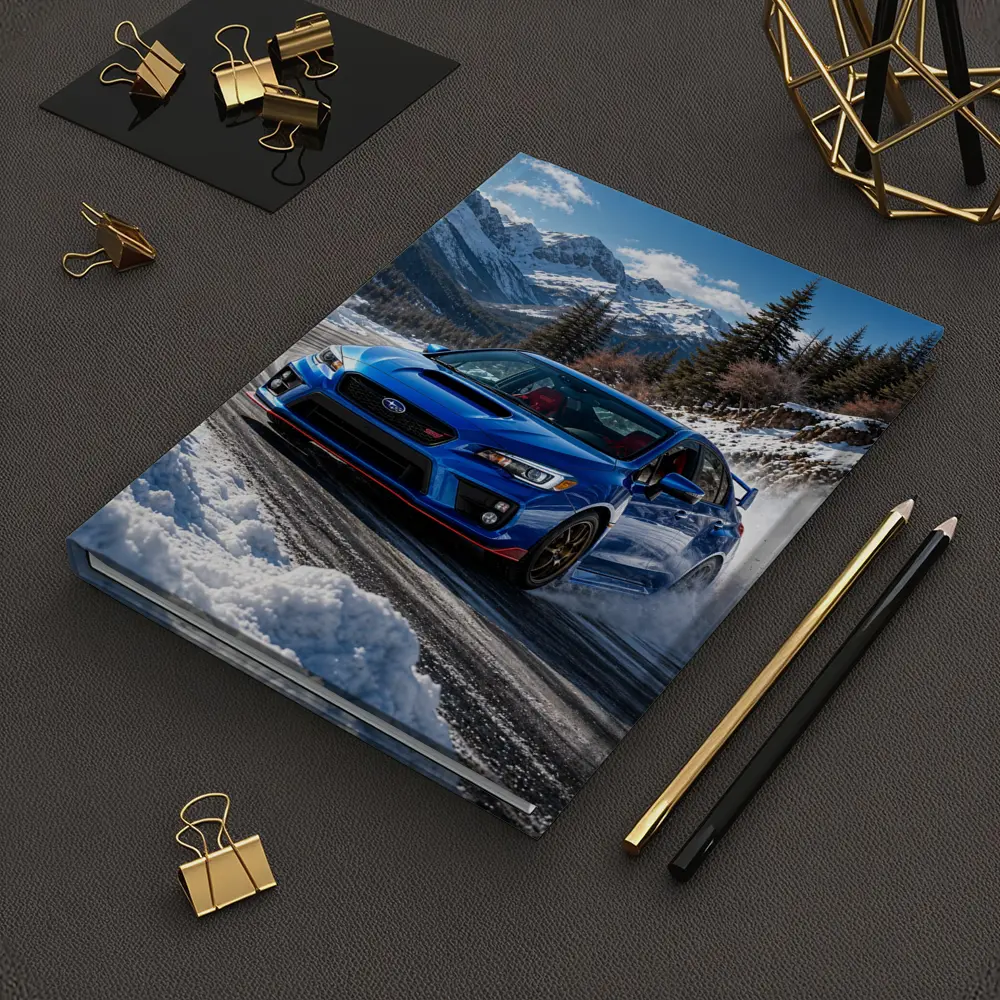 Subaru WRX STI Blue Drifting Snow Mountains – Notebooks