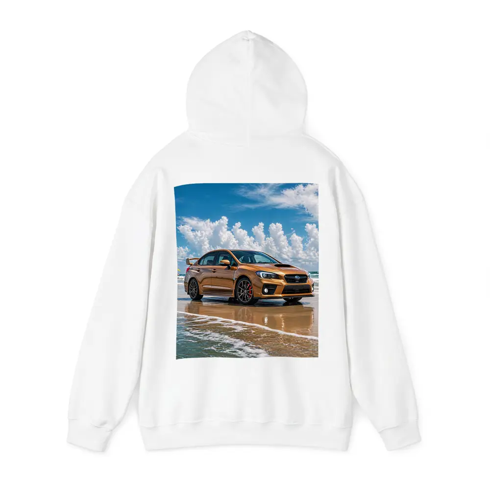 Subaru WRX STI Orange on Beach – Hoodies