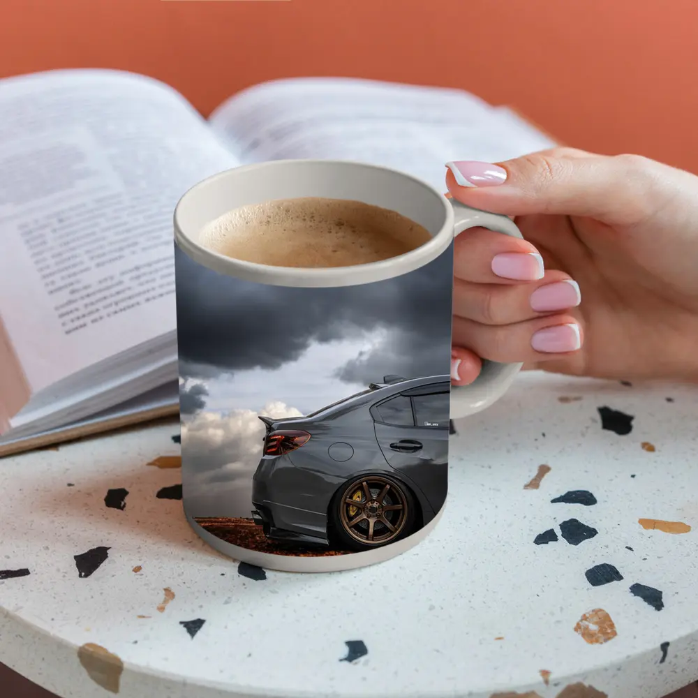 Subaru WRX STI Gray Stormy Cloudy Sky – Mugs