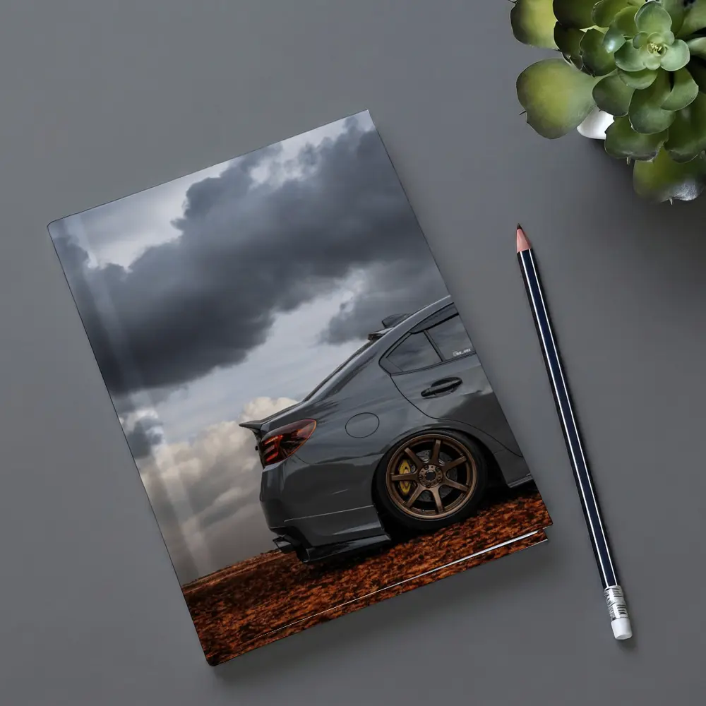 Subaru WRX STI Gray Stormy Cloudy Sky – Notebooks