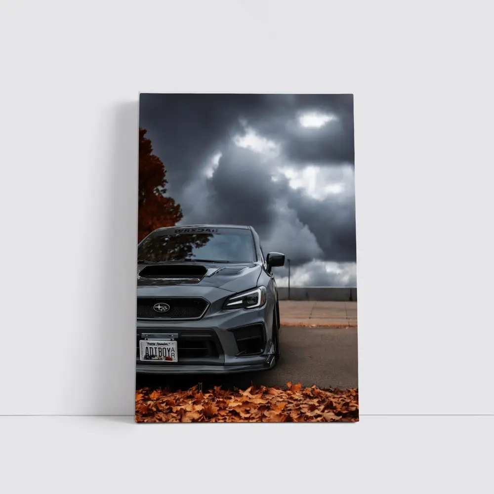 Subaru WRX STI Gray Stormy Autumn Sky – Wall Art
