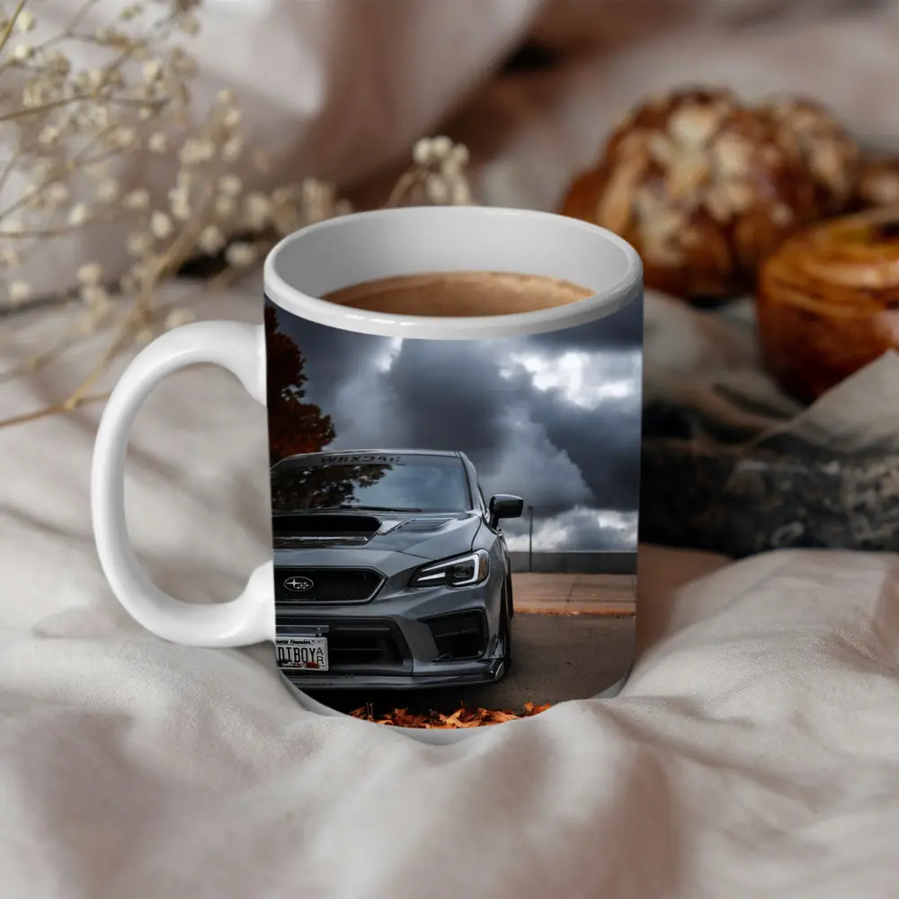 Subaru WRX STI Gray Stormy Autumn Sky – Mugs