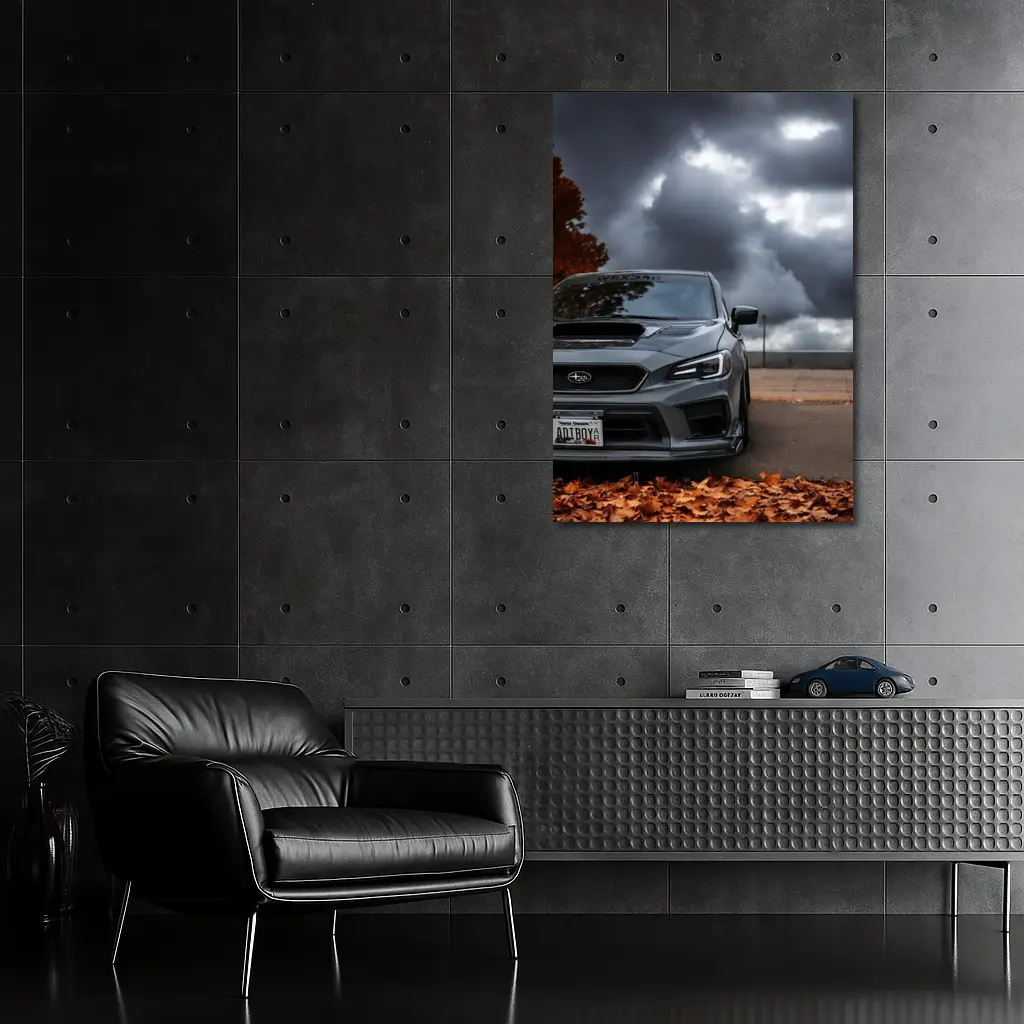 Subaru WRX STI Gray Stormy Autumn Sky – Wall Art