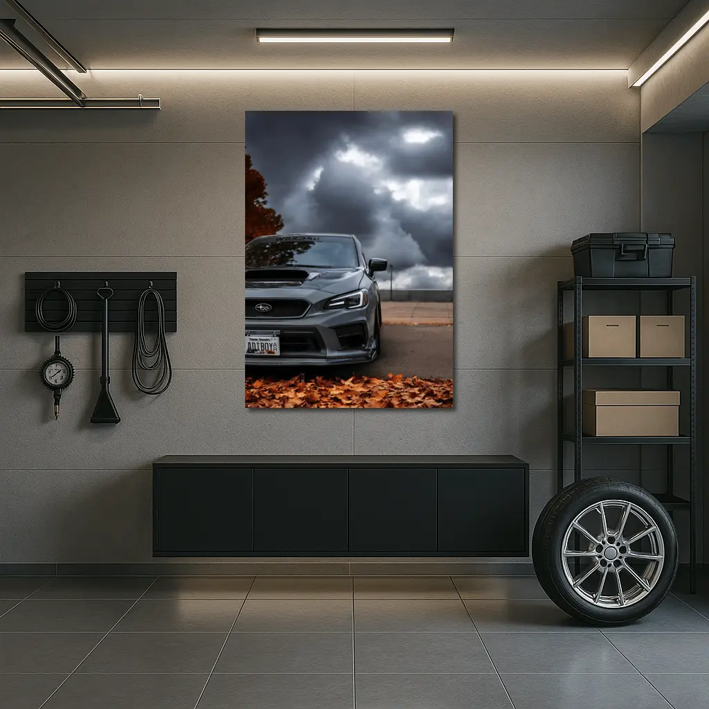 Subaru WRX STI Gray Stormy Autumn Sky – Wall Art