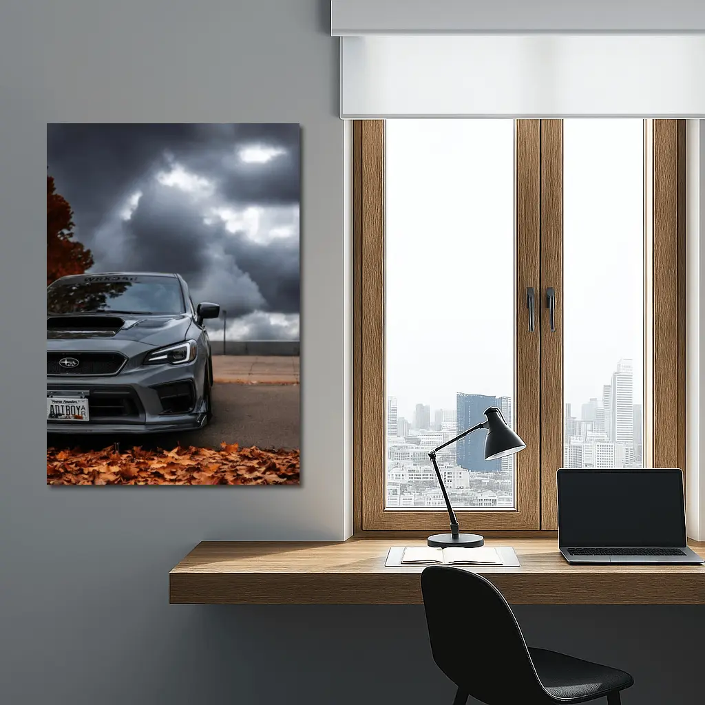Subaru WRX STI Gray Stormy Autumn Sky – Wall Art