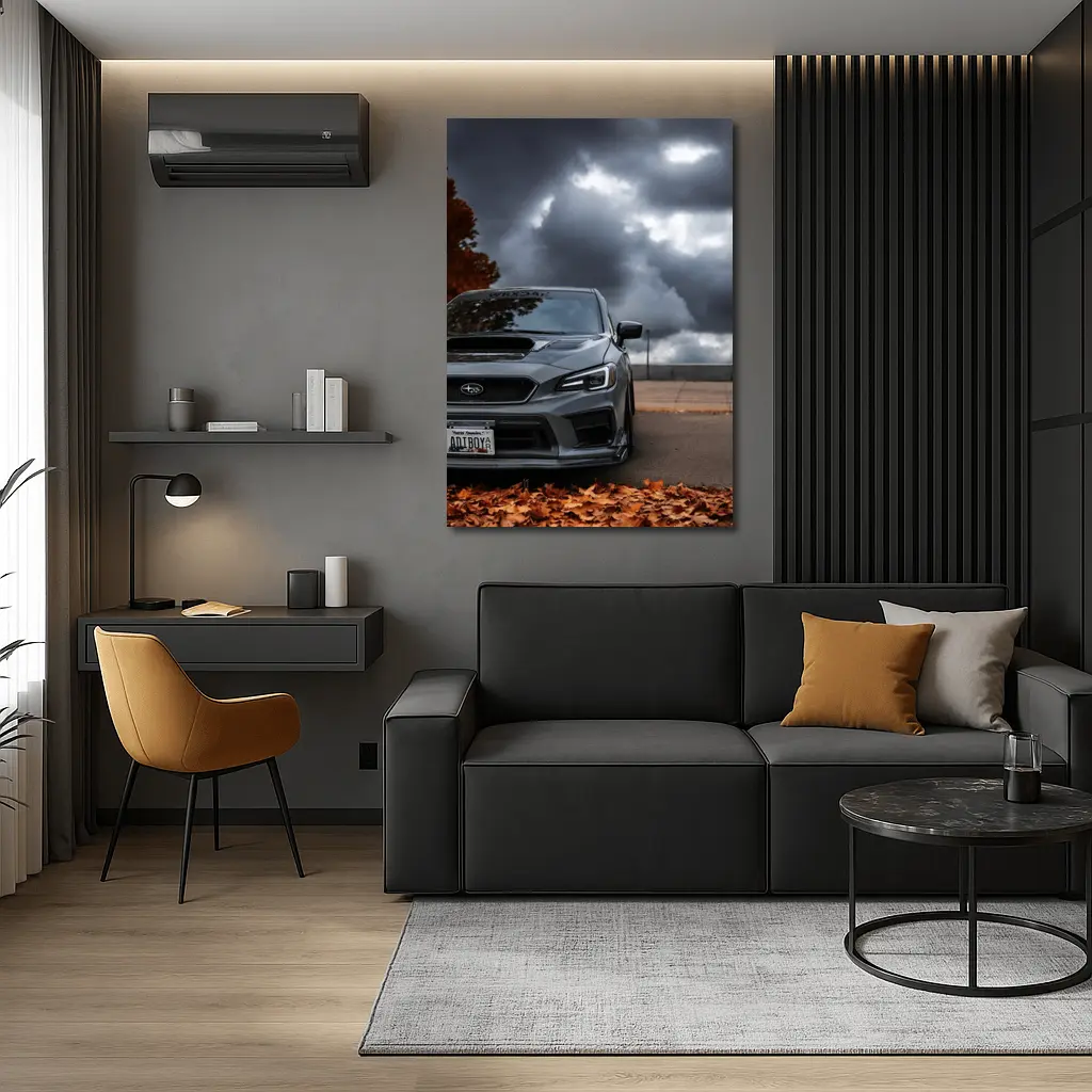 Subaru WRX STI Gray Stormy Autumn Sky – Wall Art