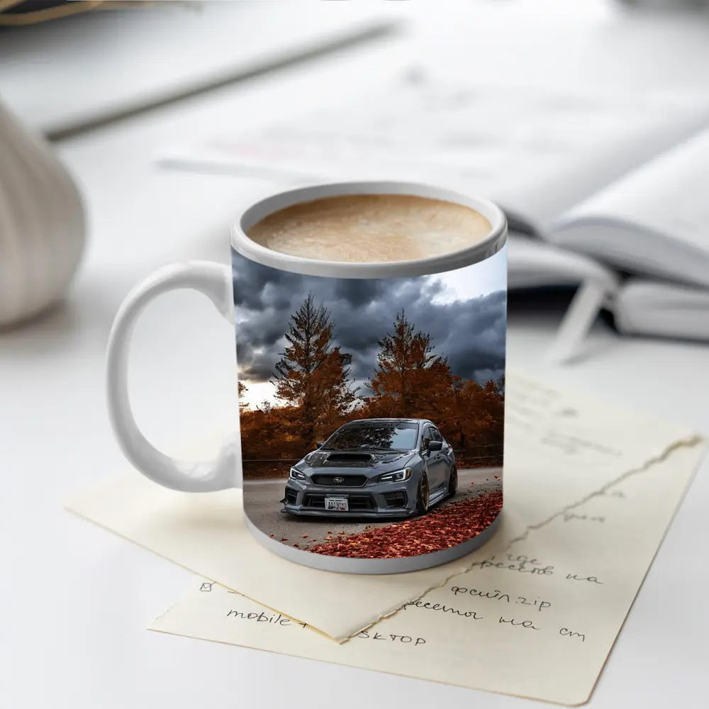 Subaru WRX STI Gray Stormy Autumn Sky – Mugs
