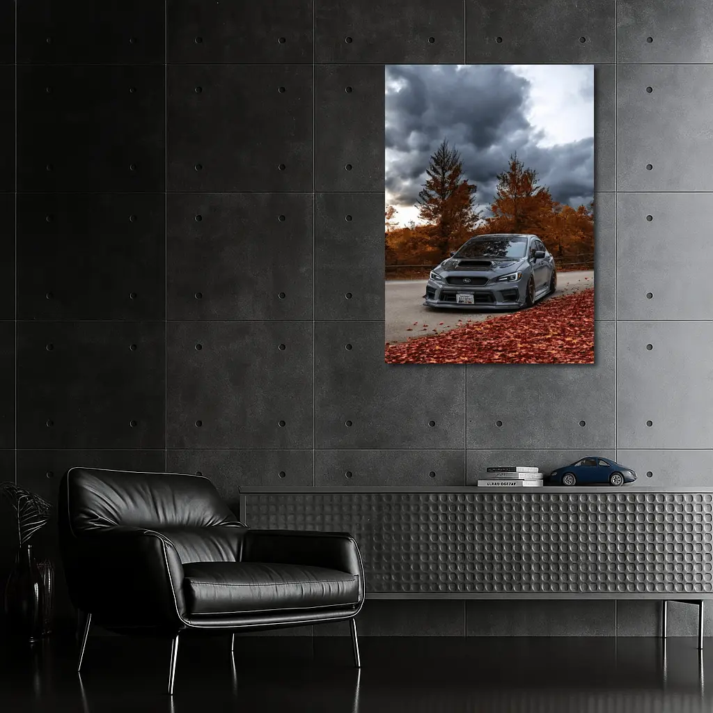 Subaru WRX STI Gray Stormy Autumn Sky – Wall Art