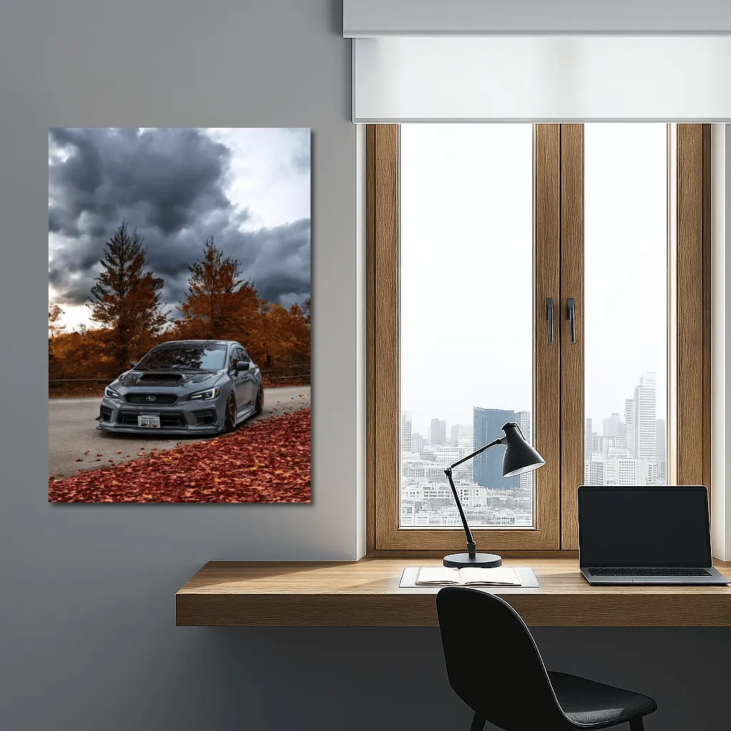 Subaru WRX STI Gray Stormy Autumn Sky – Wall Art