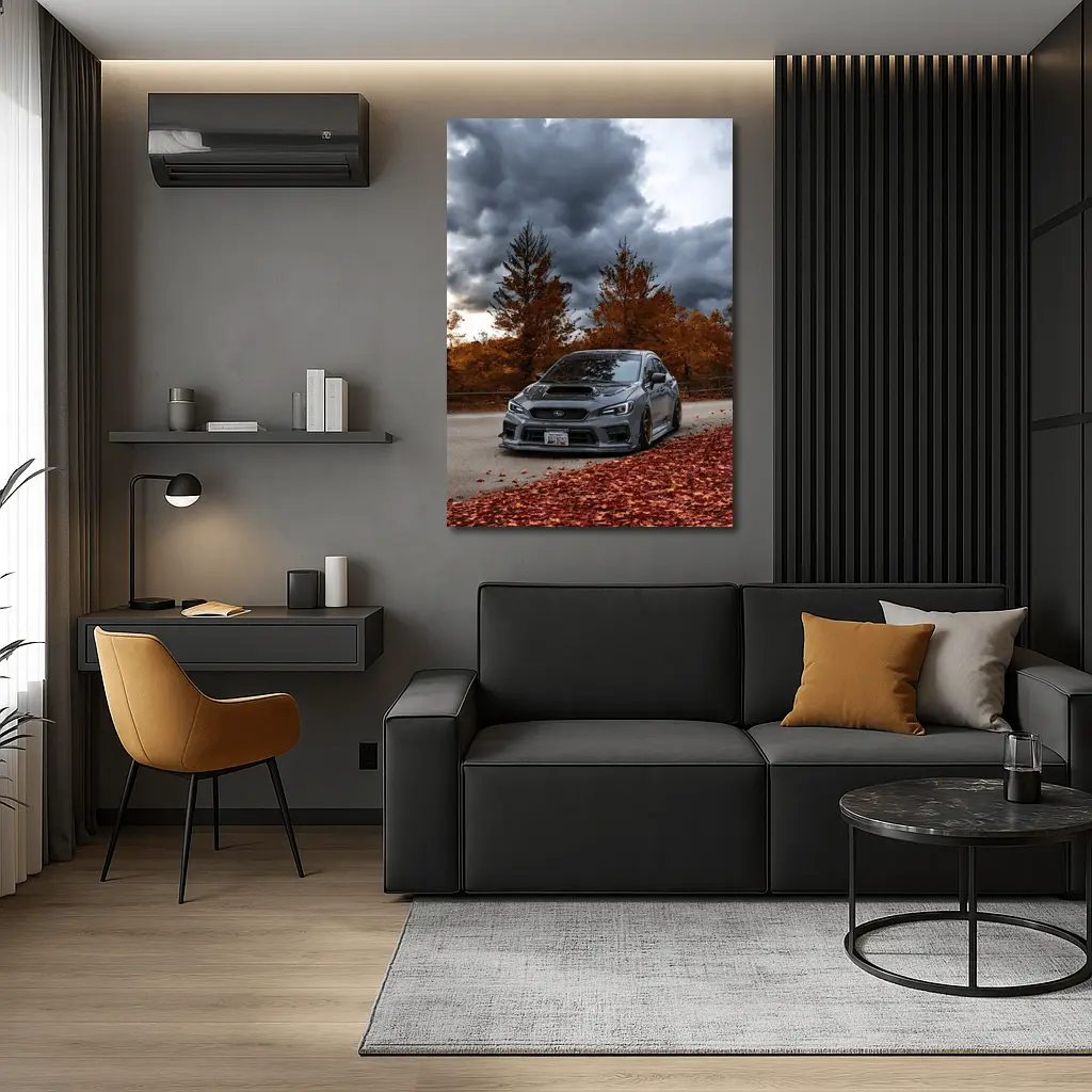 Subaru WRX STI Gray Stormy Autumn Sky – Wall Art