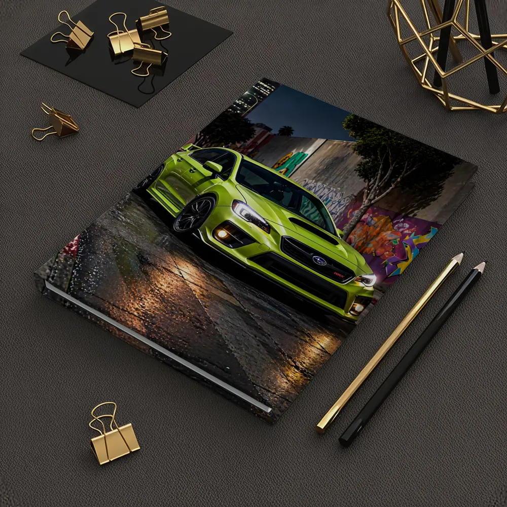 Subaru WRX STI Green Night City Streets – Notebooks