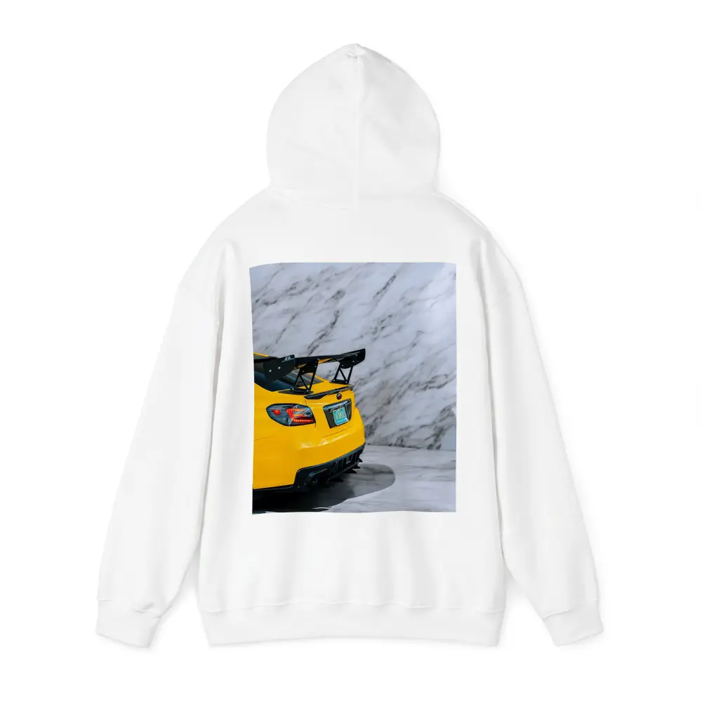 Subaru BRZ Yellow Rear Marble Background – Hoodies