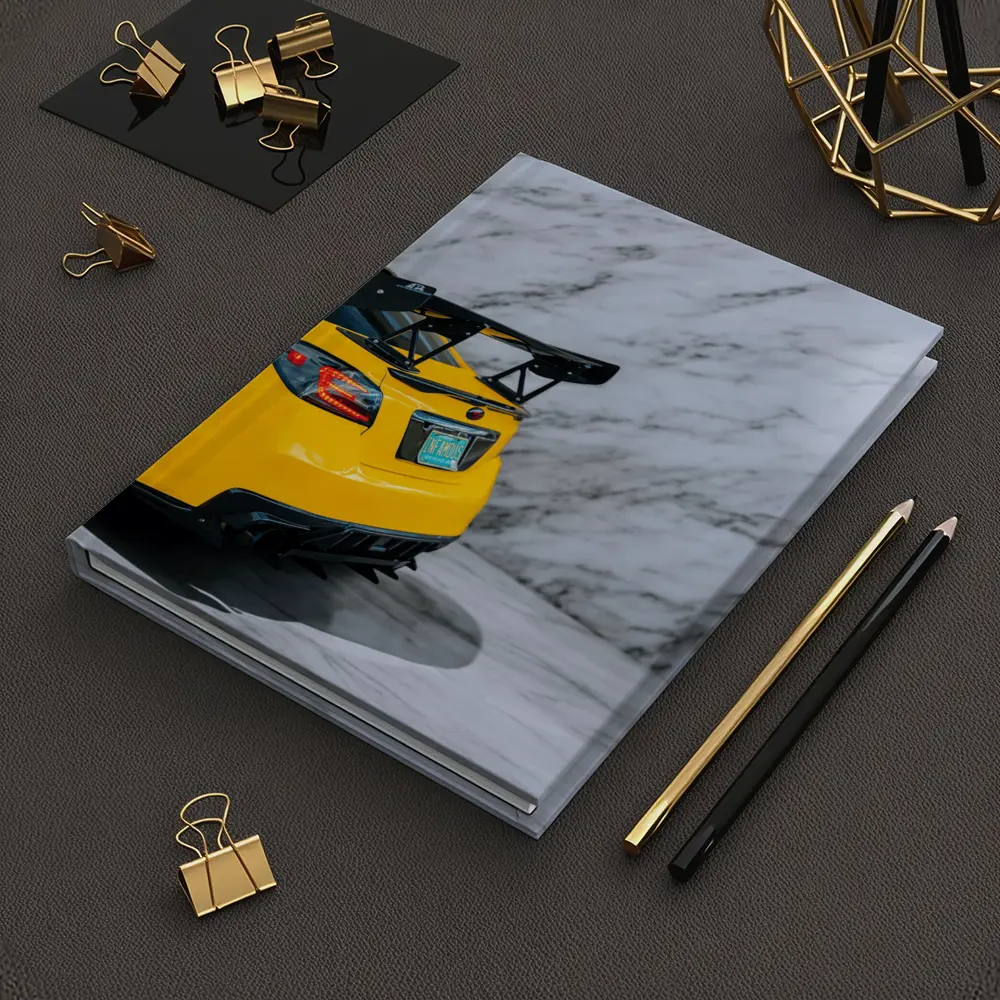 Subaru BRZ Yellow Rear Marble Background – Notebooks