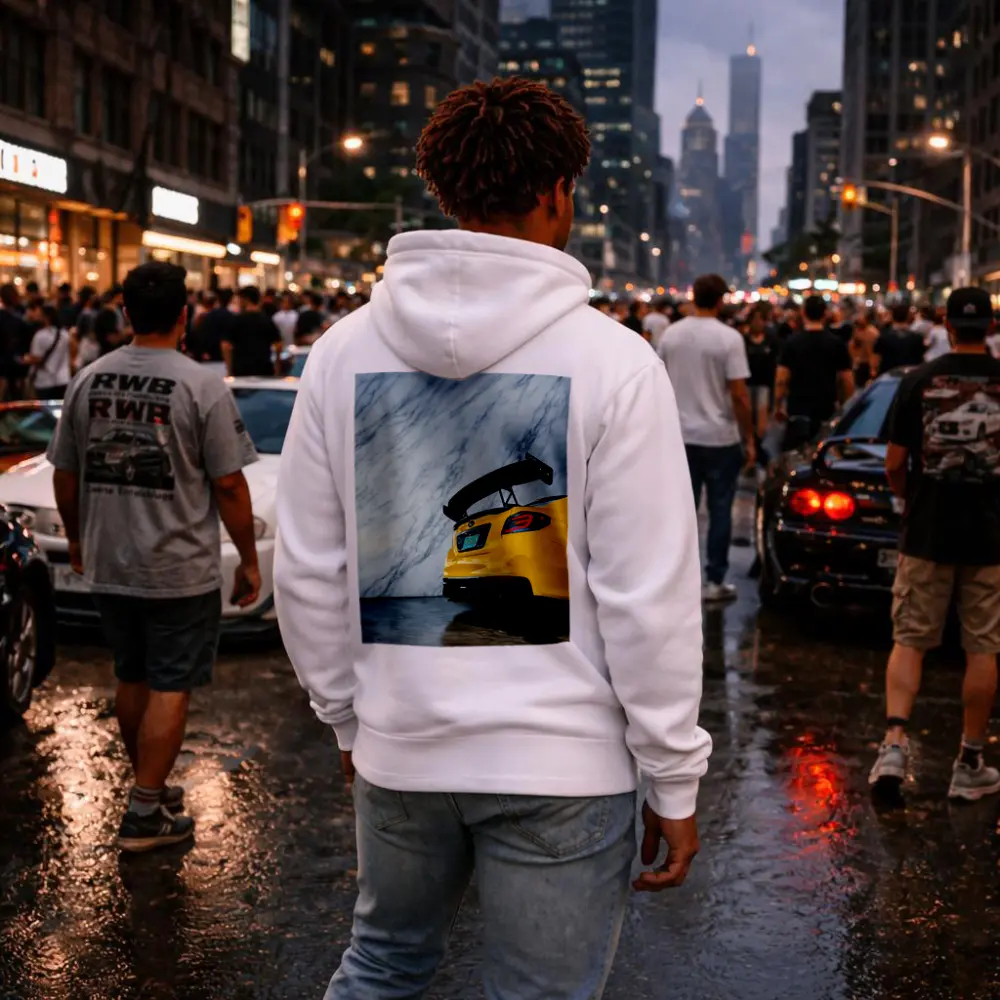 Subaru BRZ Yellow Rear Marble Background – Hoodies