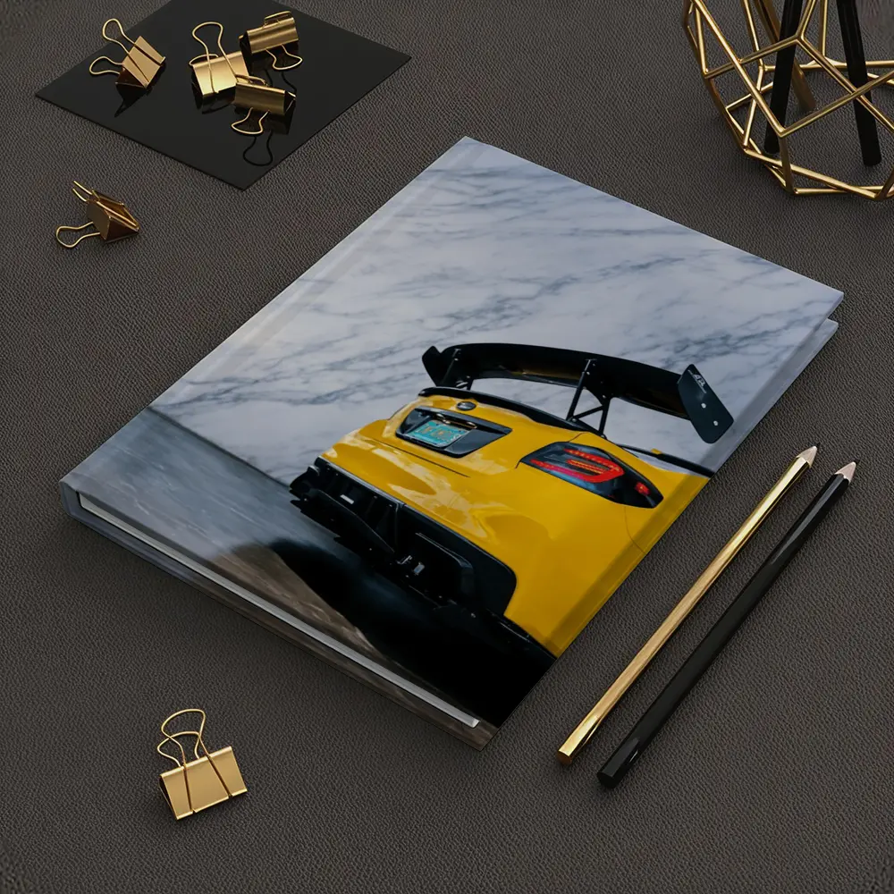 Subaru BRZ Yellow Rear Marble Background – Notebooks