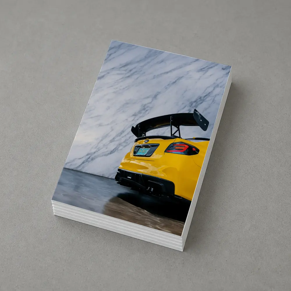 Subaru BRZ Yellow Rear Marble Background – Postcards