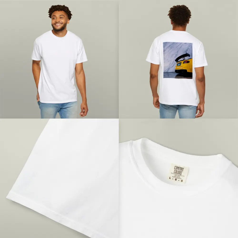 Subaru BRZ Yellow Rear Marble Background – T-Shirts